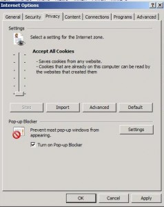 Delete cookies in Internet Explorer