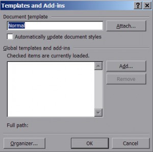 Microsoft Word default template