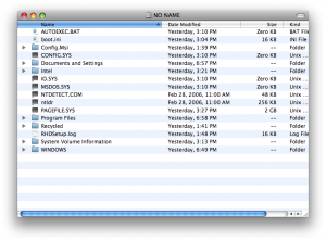 Windows root directory files, on a Mac!